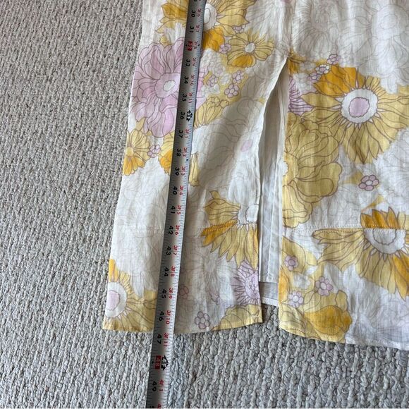 REISS Kay Linen Tie Front Midi Dress In Yellow NWT - Picture 6 of 14